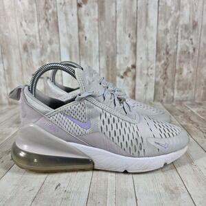 Nike Air Max 270 Women's Light Gray Purple‎ Running Lifestyle Shoes Size 6.5
